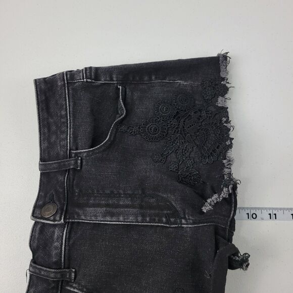 American eagle super stretch X hi-rise shortie black shorts 4 womens 2403 26W - Picture 7 of 11